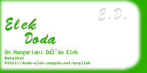 elek doda business card